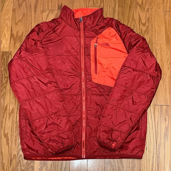 Red & Orange Men’s Large THE NORTH FACE Lightweight Puffer Winter Ski Jacket - Picture 3 of 16